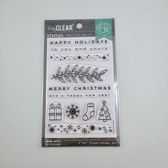 Christmas Crafts Lot Hero Arts Border Stamps Wood Snowflake Dies Merry Wishes - Picture 8 of 16